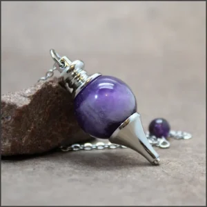 pendule divinatoire en amethyste naturelle