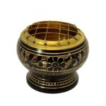 Brûle encens noir en laiton