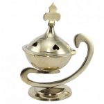 Brûle encens laiton motifs coeurs