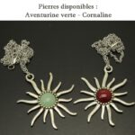 Collier soleil et pierre naturelle