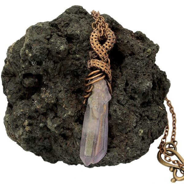 pendentif cuivre et quartz