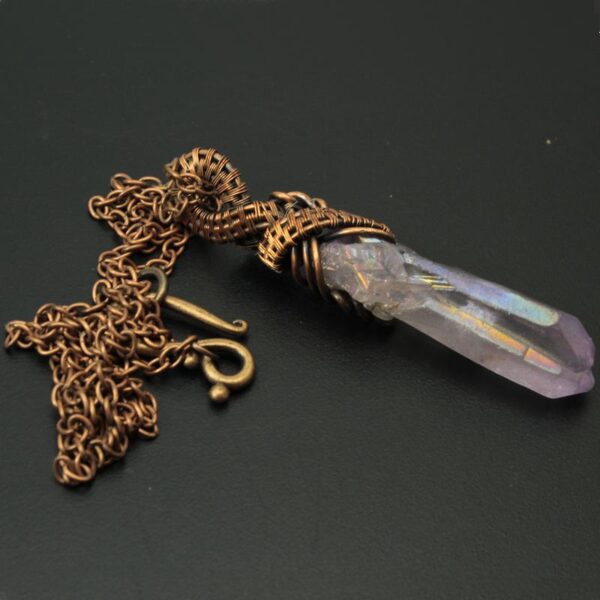 pendentif cuivre et quartz