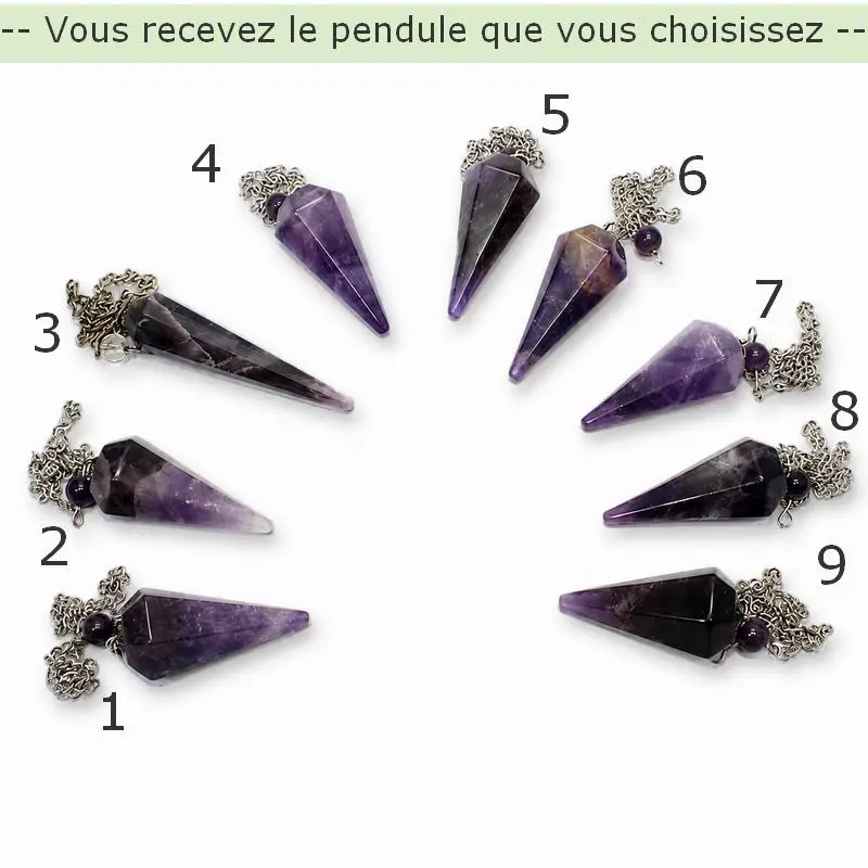 pendule divinatoire amethyste facette