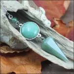 Pendule artisanal aventurine verte et pentacle
