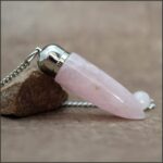 Pendule cône témoin en Quartz Rose