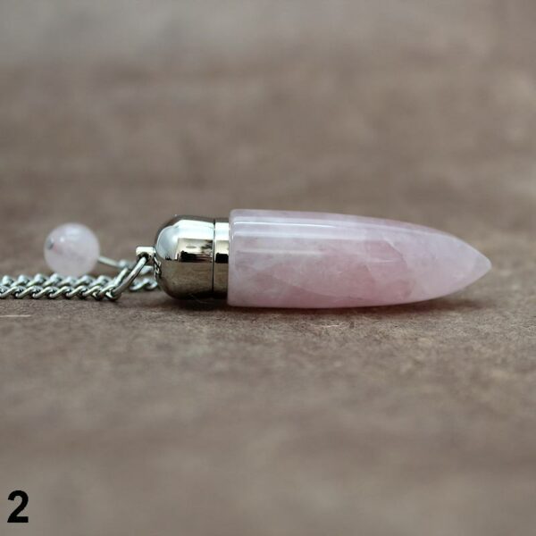 Pendule cône témoin quartz rose