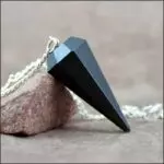 Pendule facetté Obsidienne Noire