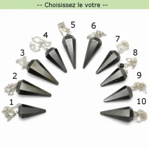 pendule facette en hematite naturelle