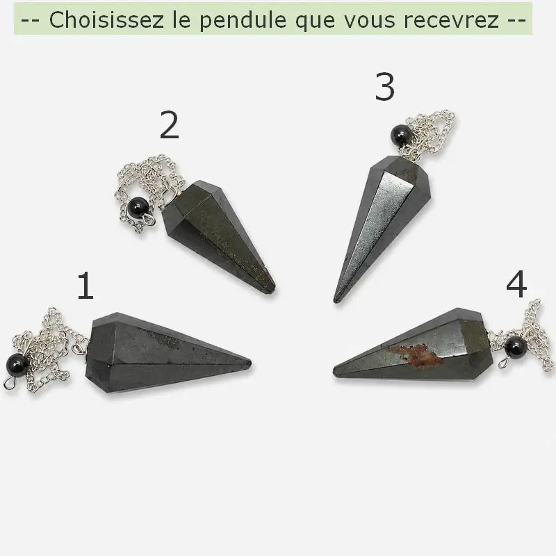 pendule divinatoire hematite facette