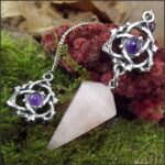 Pendule "Ivyana Faorelia" quartz rose et améthyste