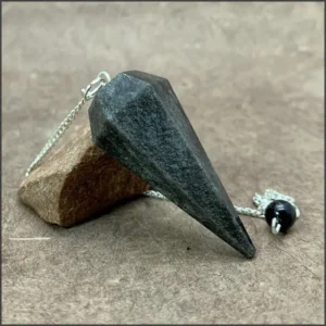 pendule en obsidienne argentee