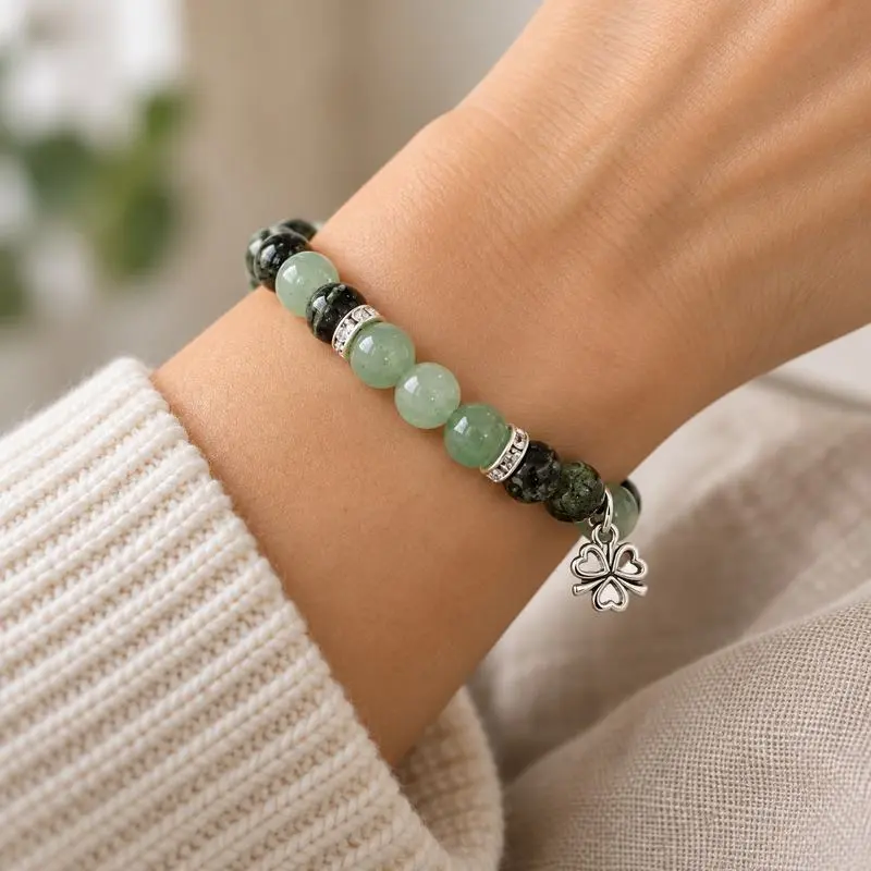 bracelet lithotherapie jaspe kambaba et aventurine verte