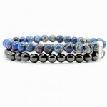 Duo bracelet hématite - Sodalite
