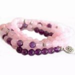 Mala quartz rose et améthyste
