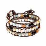 Bracelet amazonite agate noire