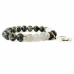 Bracelet labradorite agate blanche