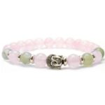 Bracelet quartz rose et jade de Chine