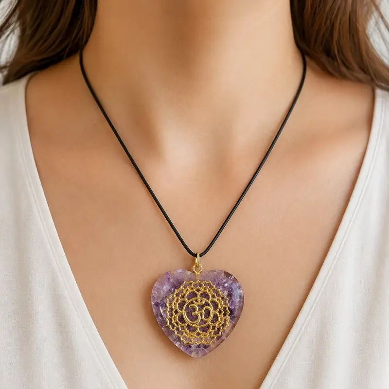 pendentif orgonite et amethyste