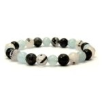 Bracelet aigue marine - labradorite - quartz tourmaline