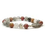 Bracelet rhodonite et quartz gris