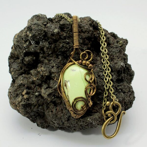 Pendentif cuivre et chrysoprase