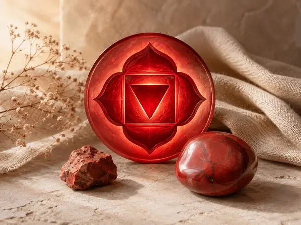 chakra racine et jaspe rouge naturel