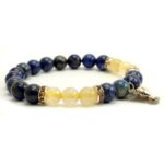 Bracelet lapis lazuli quartz rutilé