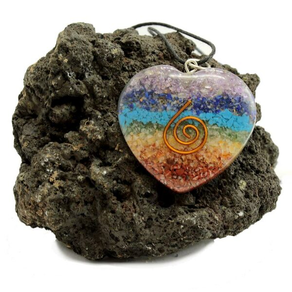 Pendentif orgonite multicolore