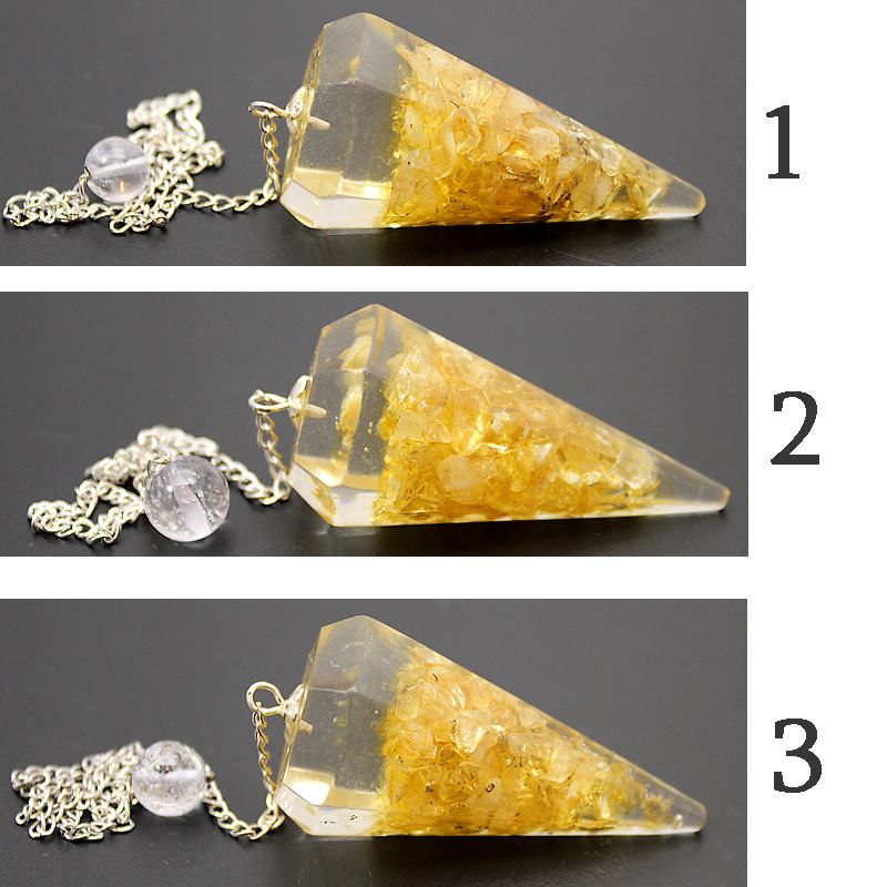 pendule citrine et resine
