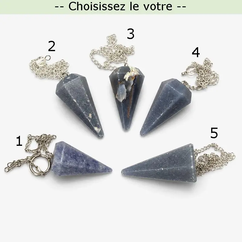 pendule divinatoire en angelite naturelle