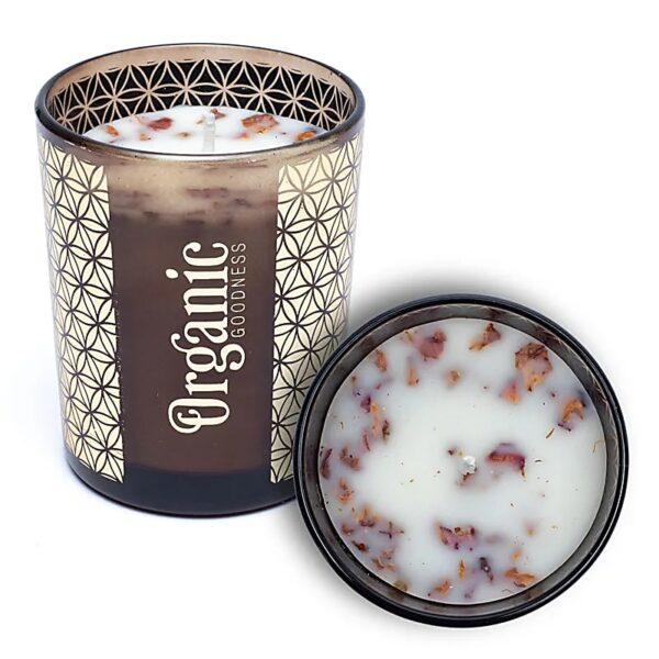 bougie rose et geranium