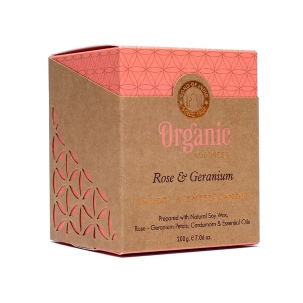 bougie rose et geranium