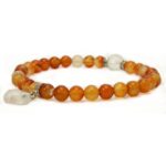 Bracelet cornaline quartz 6 mm