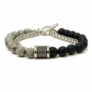 bracelet double acier agate