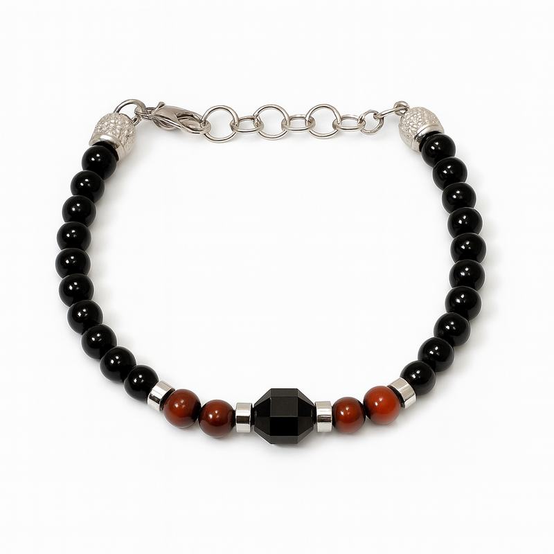 Bracelet Acier Agate et Oeil de Boeuf – Image 2