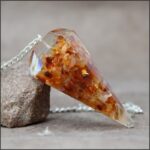 Pendule orgonite cornaline