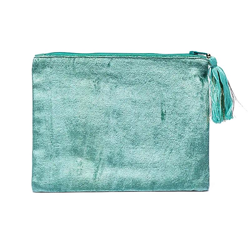 Pochette velours menthe grand format – Image 2