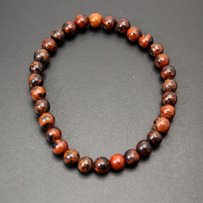 bracelet obsidienne acajou