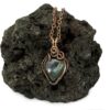 pendentif coeur de labradorite verte
