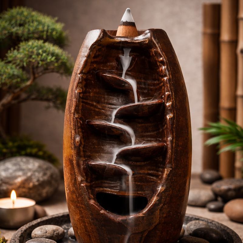 bruleur encens backflow effet cascade