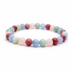 Bracelet Amazonite, Aigue Marine, Quartz rose et Thulite