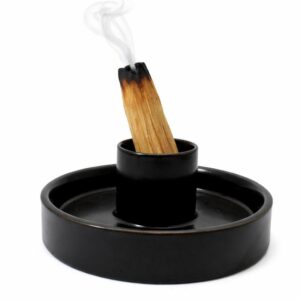bruleur a encens palo santo en ceramique noire