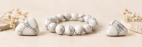 bijoux en howlite naturelle