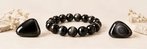 bijoux en obsidienne noire naturelle