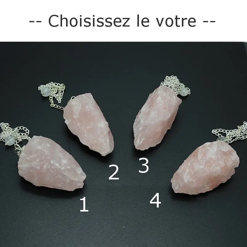 pendule divinatoire de quartz brut naturel