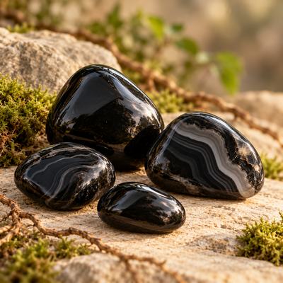 onyx et agate noire : pierres d'ancrage