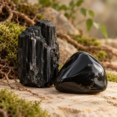 tourmaline et obsidienne : pierres d'ancrage
